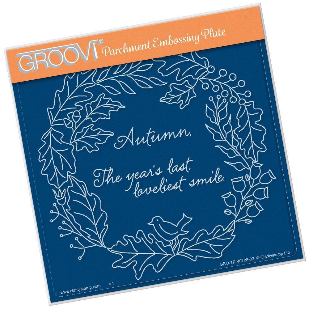 Autumn Wreath A5 Square Groovi Plate