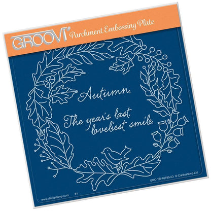 Autumn Wreath A5 Square Groovi Plate