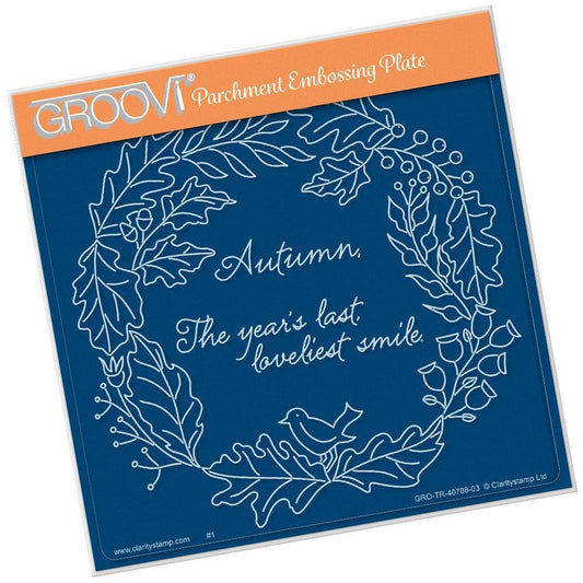 Autumn Wreath A5 Square Groovi Plate