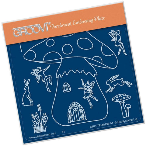 Toadstool Outline A6 Square Groovi Baby Plate