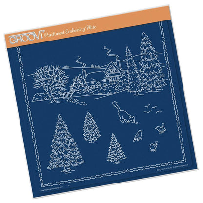 Jayne's Winter Scene - Cat A4 Square Groovi Plate