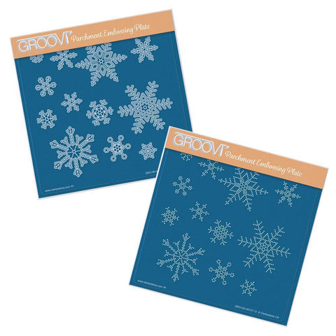Small Snowflakes Duet A5 Square Groovi Plate & Grid Set