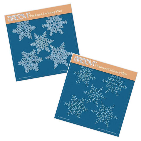 Large Snowflakes Duet A5 Square Groovi Plate & Grid Set