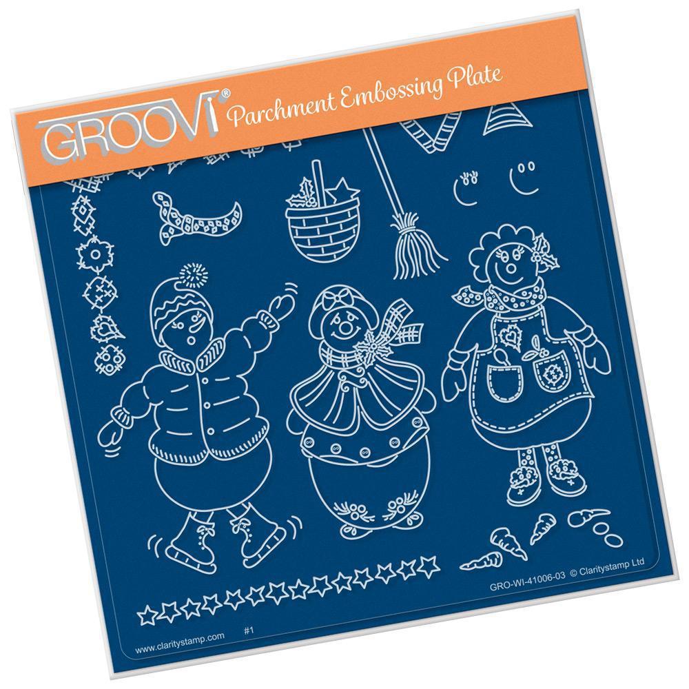 Linda's Build a Snowlady A5 Square Groovi Plate
