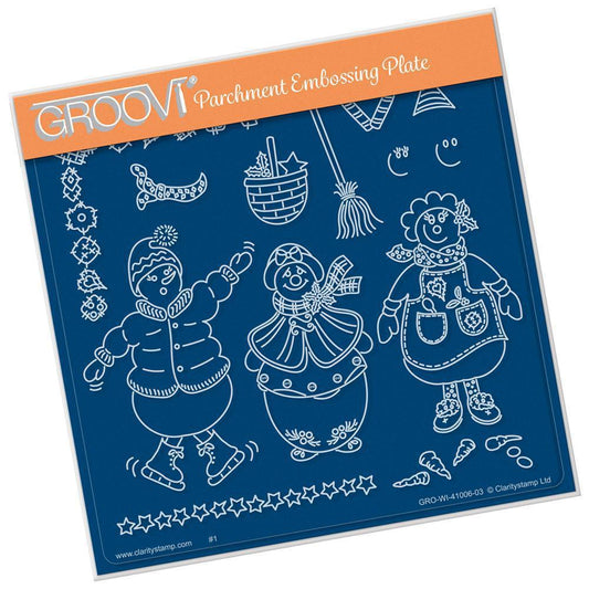 Linda's Build a Snowlady A5 Square Groovi Plate