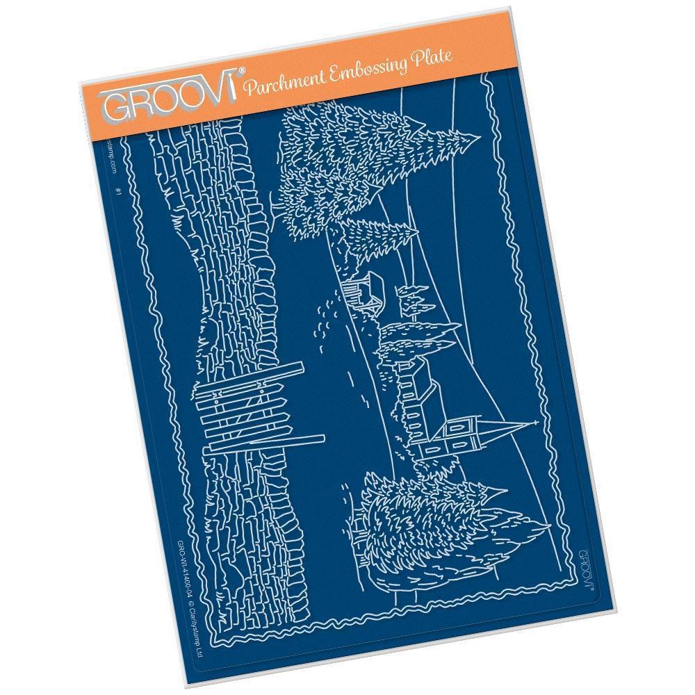 Jayne's Winter Scene - Church A5 Groovi Plate