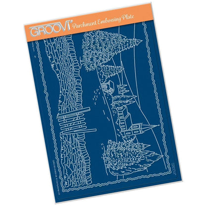 Jayne's Winter Scene - Church A5 Groovi Plate