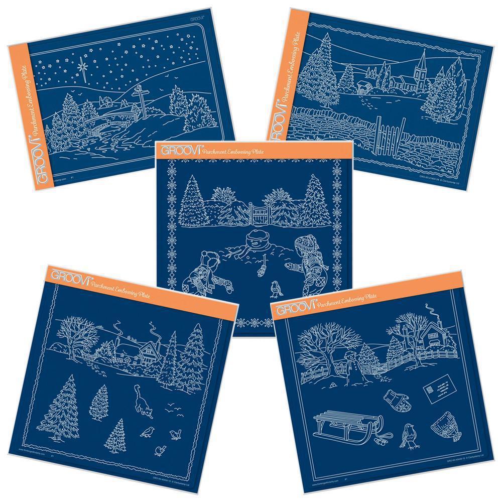 Jayne's Winter Scenes Complete Collection Groovi Plate Set