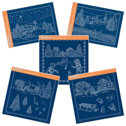 Jayne's Winter Scenes Complete Collection Groovi Plate Set