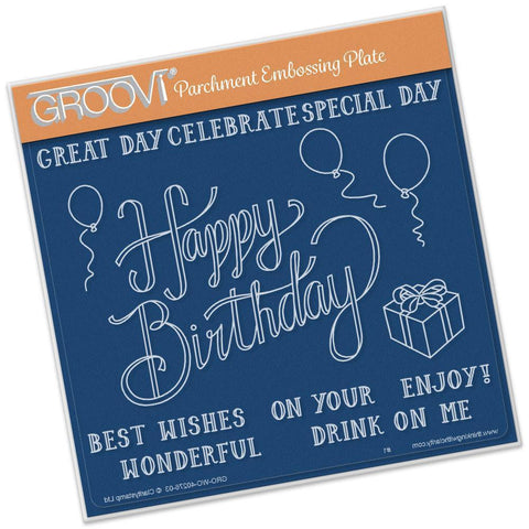 Happy Birthday A5 Square Groovi Plate