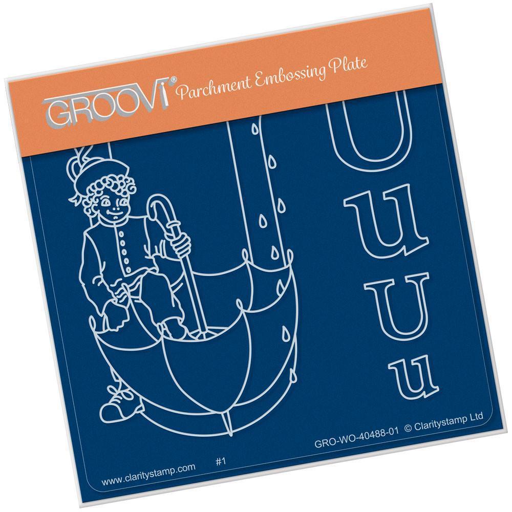 Nursery Rhyme 'U' A6 Square Groovi Baby Plate
