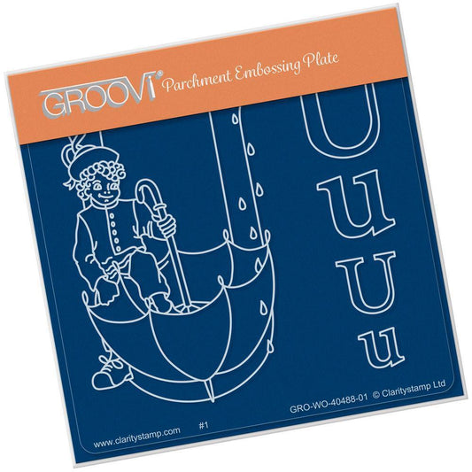 Nursery Rhyme 'U' A6 Square Groovi Baby Plate