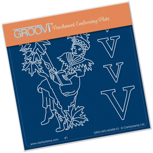 Nursery Rhyme 'V' A6 Square Groovi Baby Plate