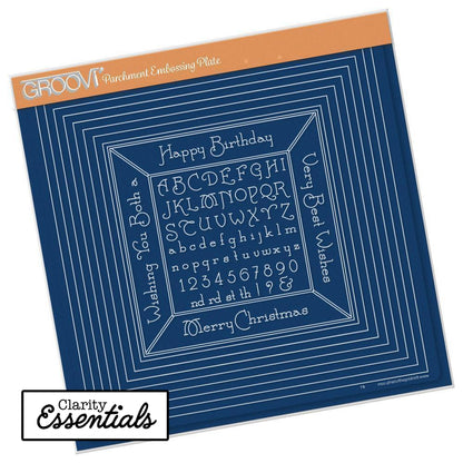 Nested Squares Extension & Alphabet Frame A4 Square Groovi Plate