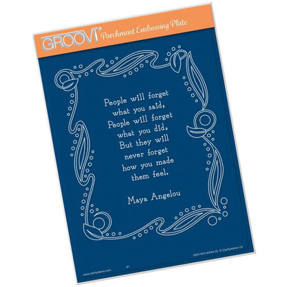 Never Forget A5 Groovi Plate