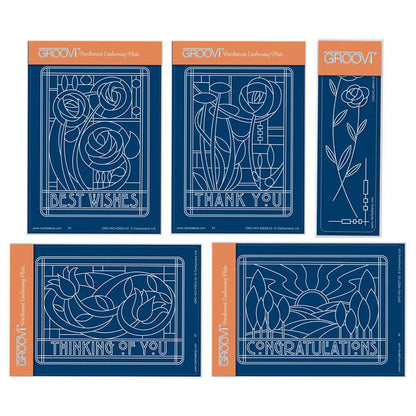 Art Nouveau Sentiments & Spacer A6 Groovi Plate Set