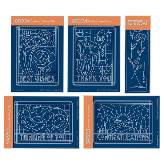 Art Nouveau Sentiments & Spacer A6 Groovi Plate Set