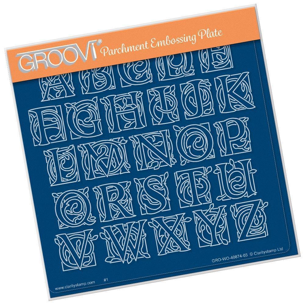 Small Celtic Illuminated Alphabet A5 Square Groovi Plate