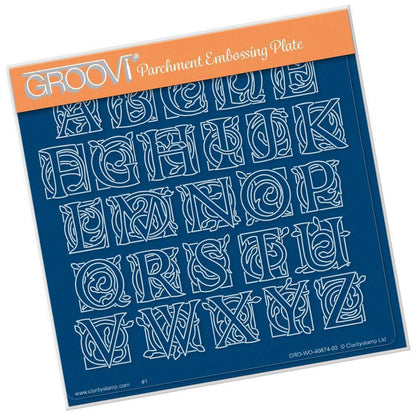Small Celtic Illuminated Alphabet A5 Square Groovi Plate