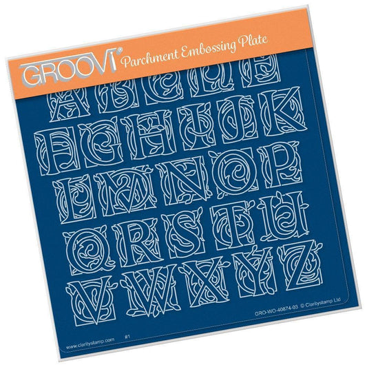 Small Celtic Illuminated Alphabet A5 Square Groovi Plate