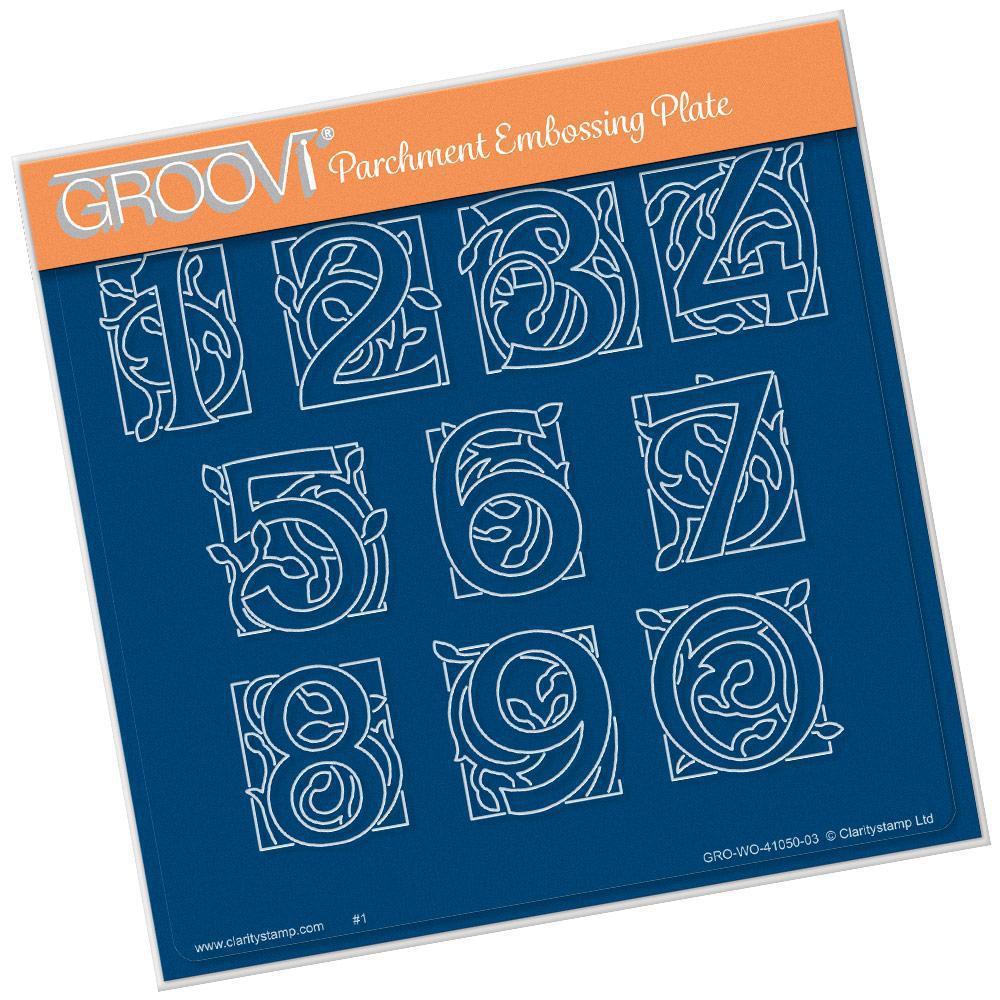 Large Celtic Illuminated Numbers A5 Square Groovi Plate