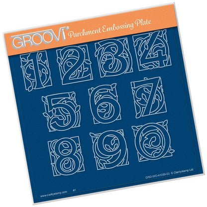Large Celtic Illuminated Numbers A5 Square Groovi Plate