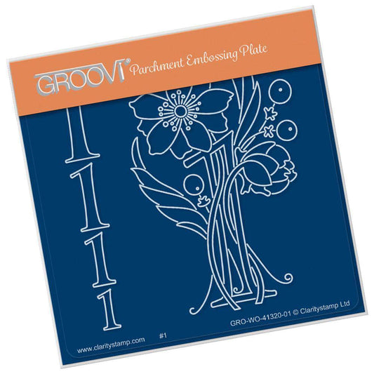 Floral Numbers - 1 A6 Square Groovi Plate