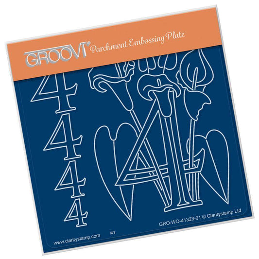 Floral Numbers - 4 A6 Square Groovi Plate