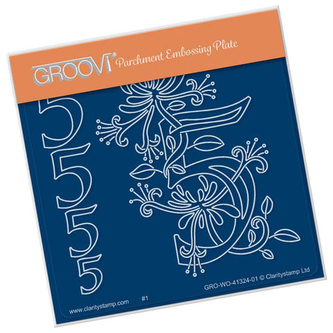 Floral Numbers - 5 A6 Square Groovi Plate