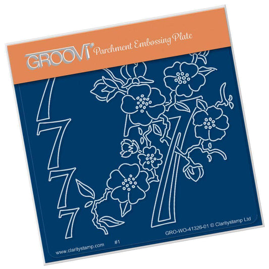 Floral Numbers - 7 A6 Square Groovi Plate