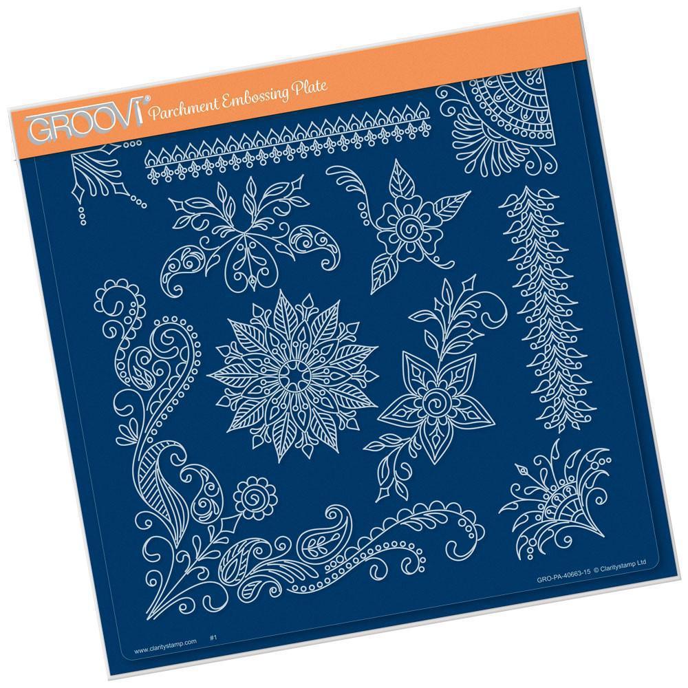 Tina's Henna Corners 2 A4 Square Groovi Plate