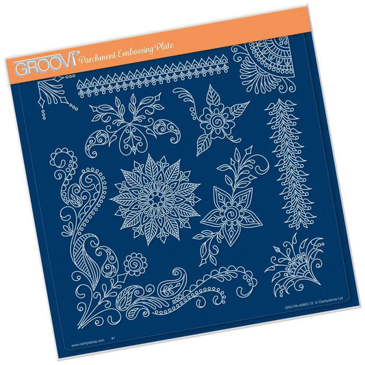 Tina's Henna Corners 2 A4 Square Groovi Plate