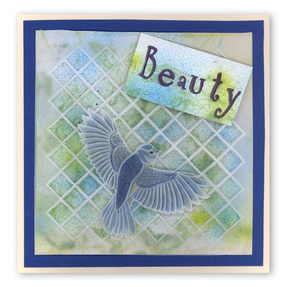 Large Garden Bird With Branch A6 Square Groovi Baby Plate