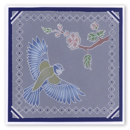 Garden Birds A6 Square Groovi Baby Plate Set