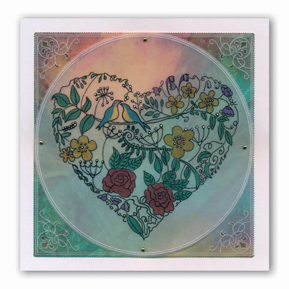 Garden Heart A5 Square Groovi Plate