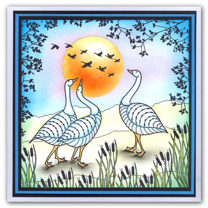 Geese A5 Square Stamp & Mask Set