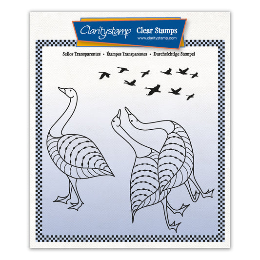 Geese A5 Square Stamp & Mask Set