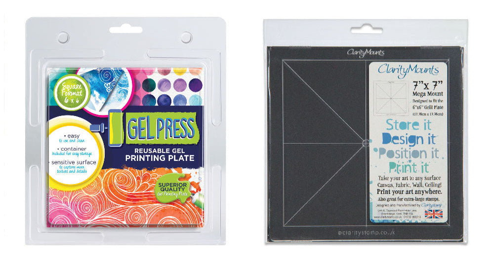 6" x 6" Gel Press Printing Plate & 7" x 7" & Mega Mount