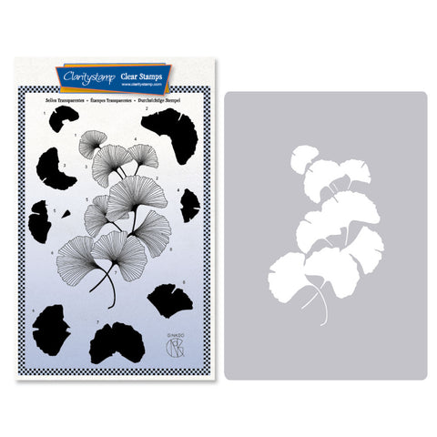 Barbara's Ginkgo Spray A5 Stamp, Mask & Stencil Duo