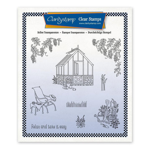 Linda's In the Garden - Greenhouse A5 Square Stamp & Mask Set