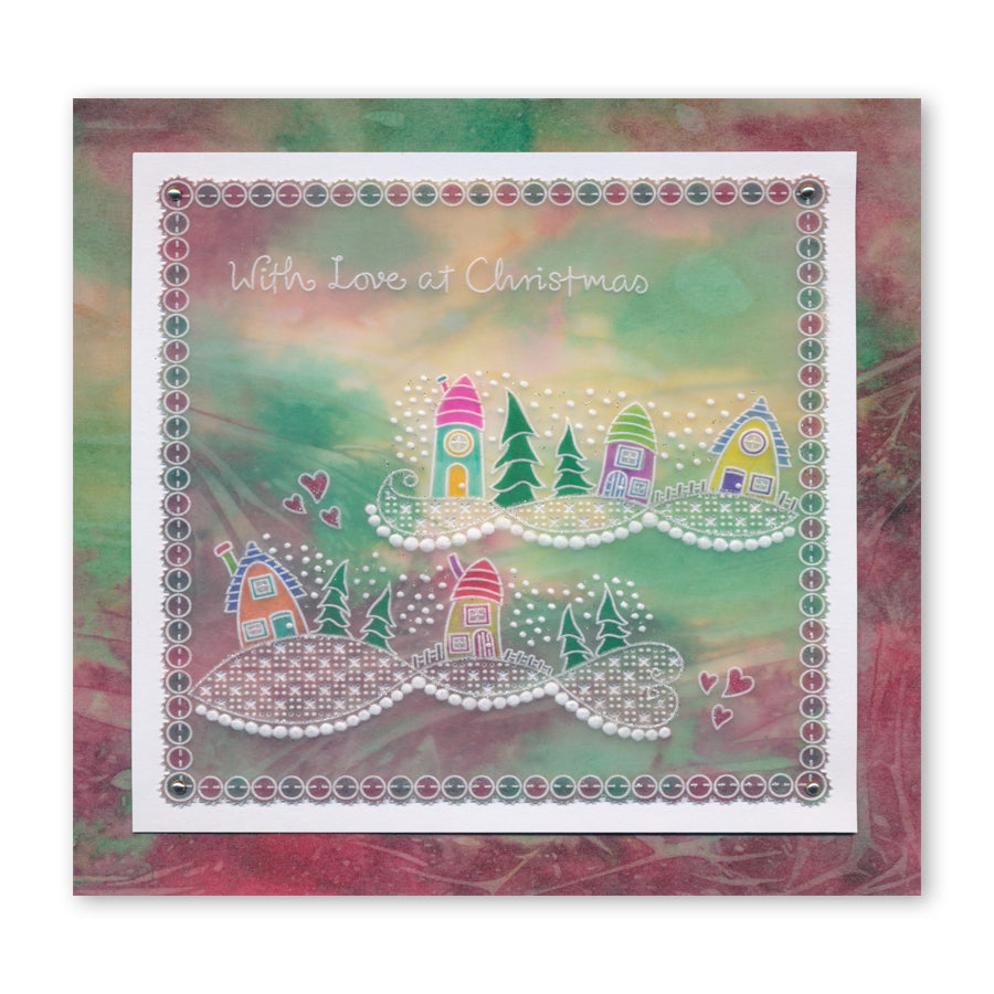 Barbara's SHAC Funky Houses A5 Square Groovi Plate