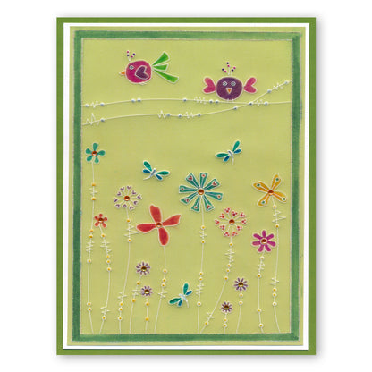 Tina's Doodle Flowers 1 A6 Groovi Plate