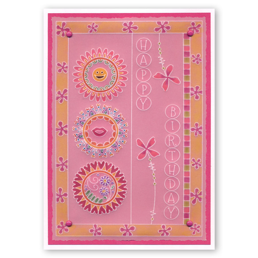 Tina's Doodle Flowers 1 A6 Groovi Plate