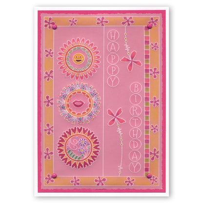 Tina's Doodle Flowers 1 A6 Groovi Plate