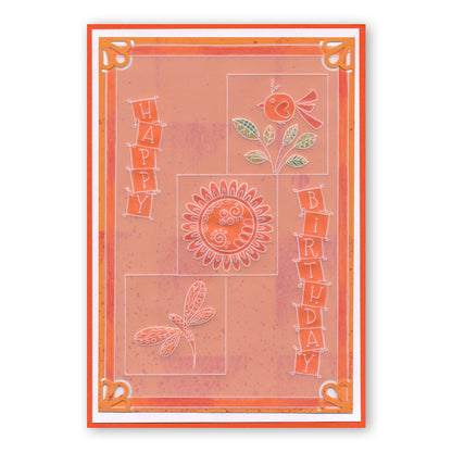 Tina's Doodle Flowers 2 A6 Groovi Plate