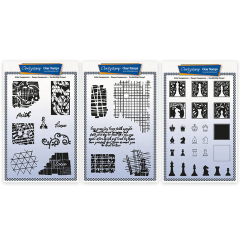 Grungy Background & Chess Pieces A5 Stamp Collection