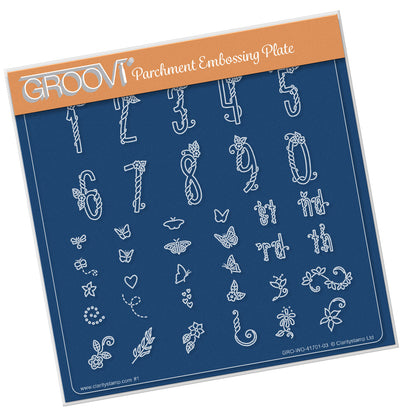 Barbara's Happy Numbers & Embellishments A5 Square Groovi Plate