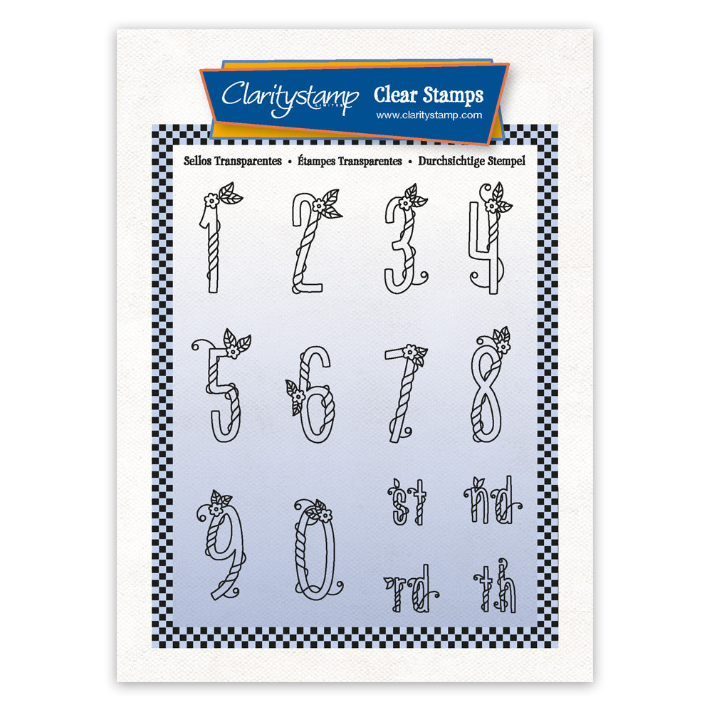 Barbara's Happy Numbers A6 Square Stamp Set