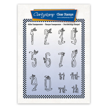 Barbara's Happy Numbers A6 Square Stamp Set