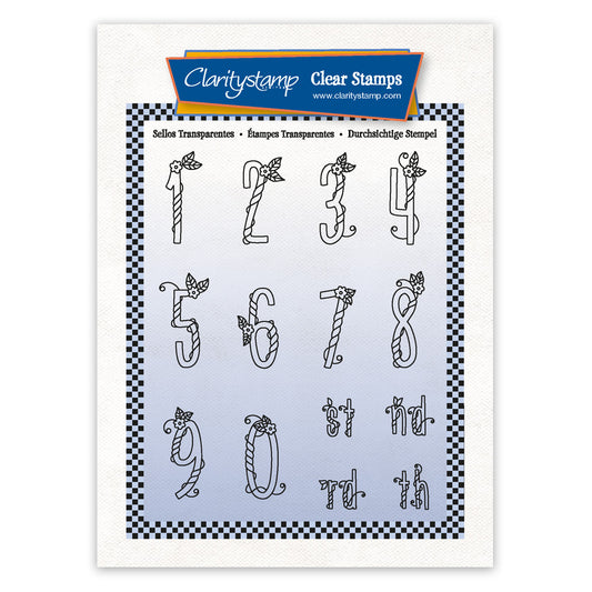 Barbara's Happy Numbers A6 Square Stamp Set